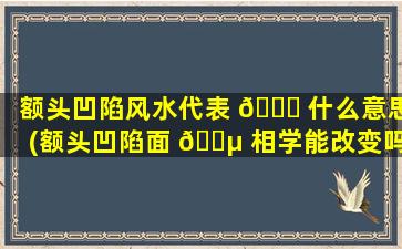 额头凹陷风水代表 🐎 什么意思(额头凹陷面 🌵 相学能改变吗)
